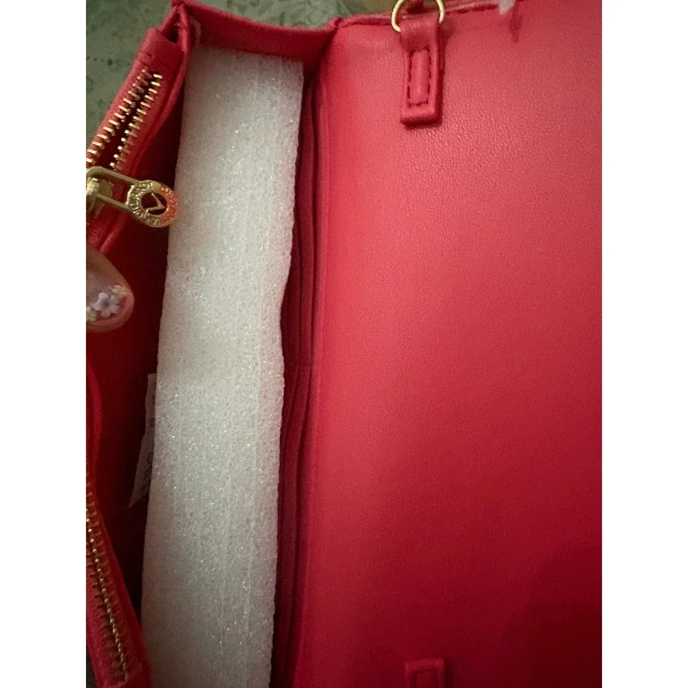 Valentino Orlandi Bag Womens Crossbody Small Pink Leather Quilted Gold Italy NEW